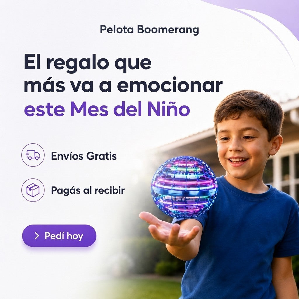 Pelota Voladora Recargable con Efecto Boomerang