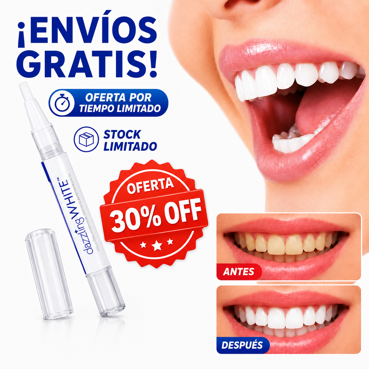 ✨ Lápiz Blanqueador Dental Dazzling White – Sonrisa Más Clara