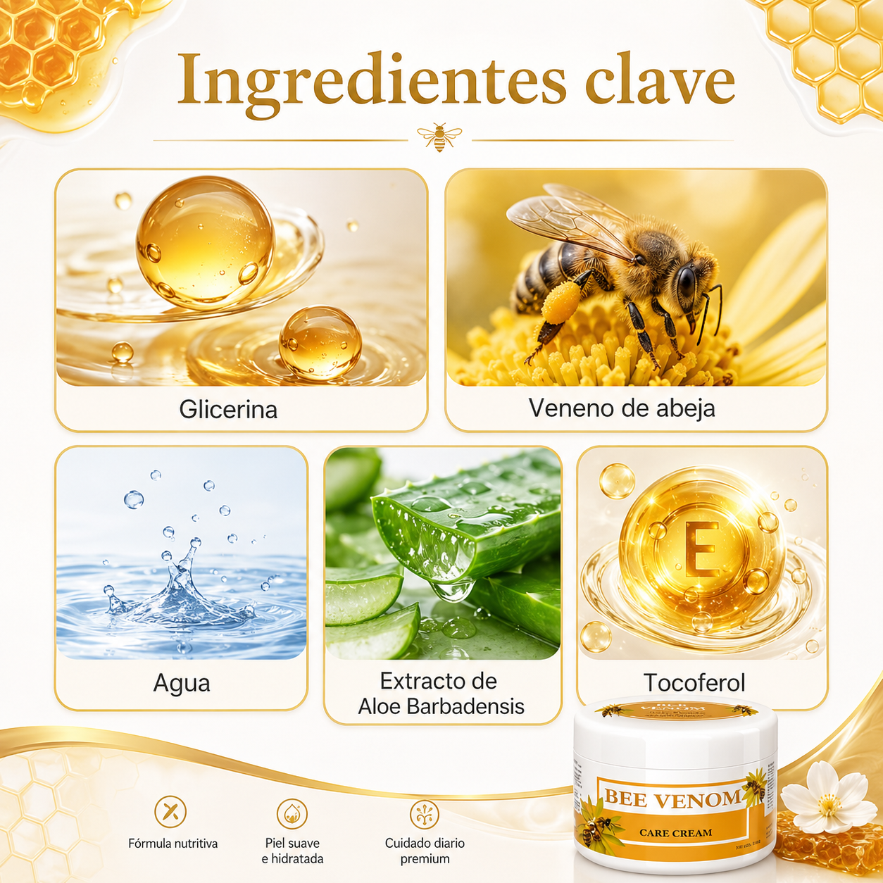 🐝 Crema Bee Venom Facial Antiedad y Reafirmante 🍯